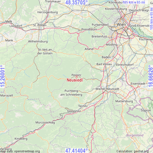 Neusiedl on map