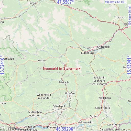 Neumarkt in Steiermark on map