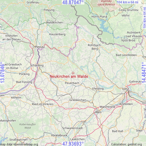 Neukirchen am Walde on map