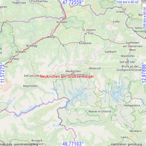 Neukirchen am Großvenediger on map