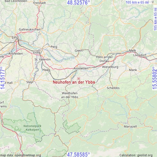 Neuhofen an der Ybbs on map