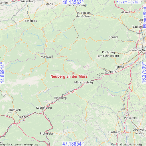 Neuberg an der Mürz on map