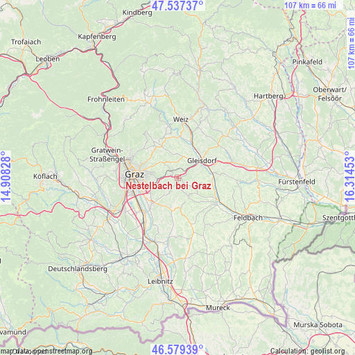 Nestelbach bei Graz on map