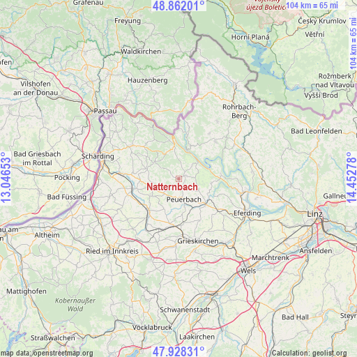 Natternbach on map