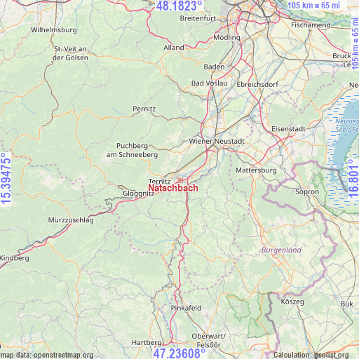 Natschbach on map