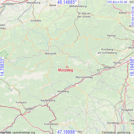 Mürzsteg on map