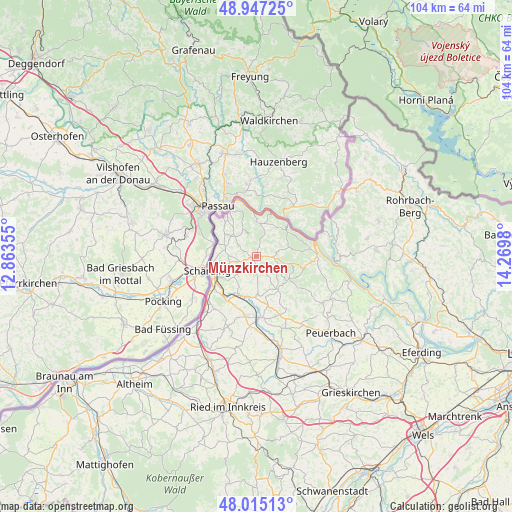 Münzkirchen on map
