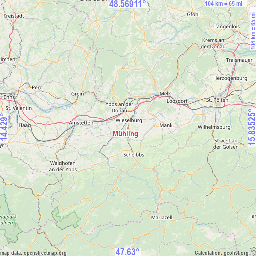 Mühling on map