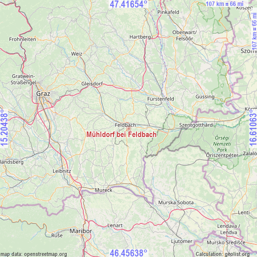 Mühldorf bei Feldbach on map