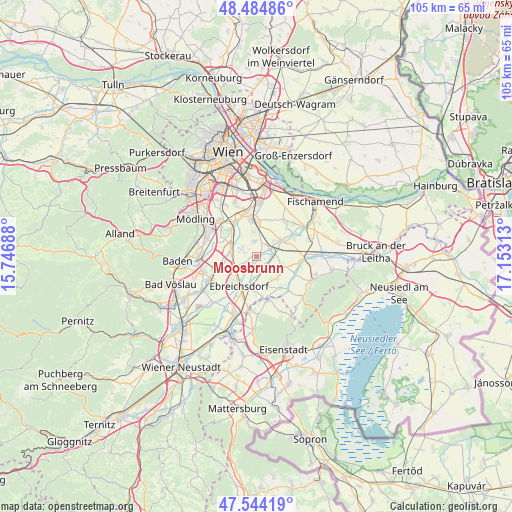 Moosbrunn on map