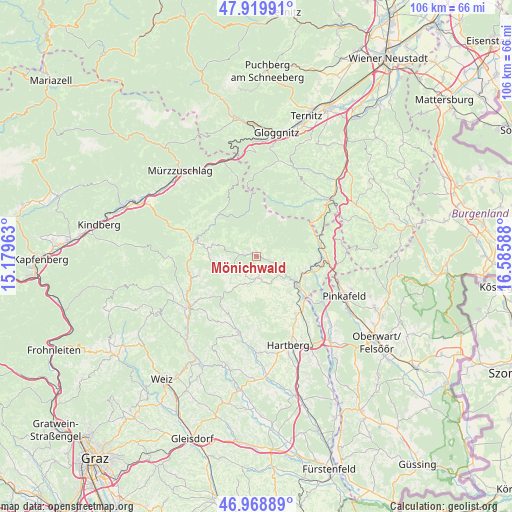 Mönichwald on map