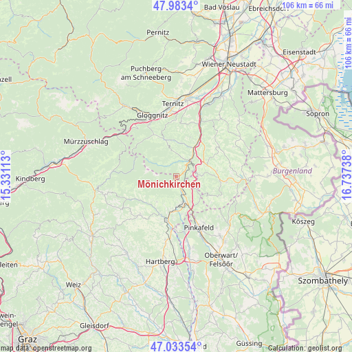 Mönichkirchen on map