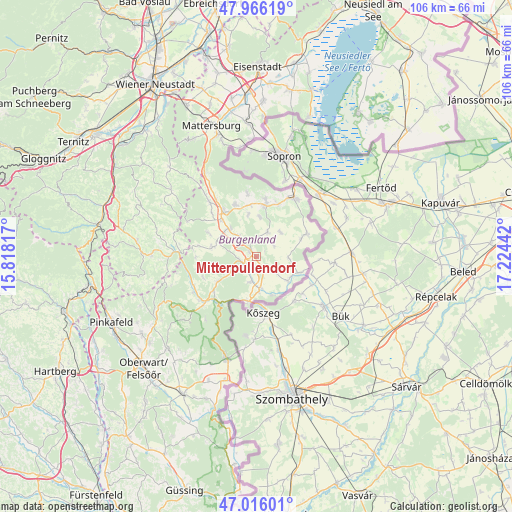 Mitterpullendorf on map