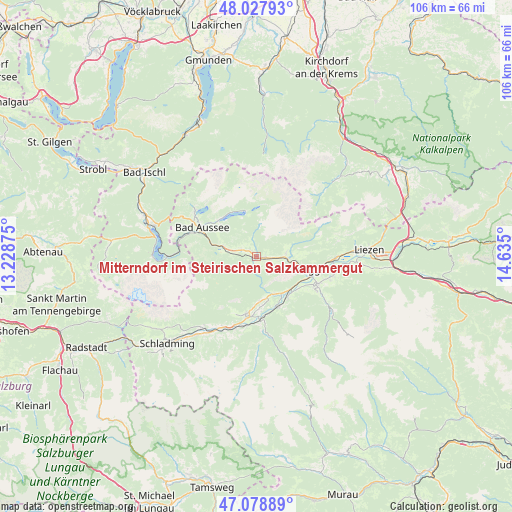 Mitterndorf im Steirischen Salzkammergut on map