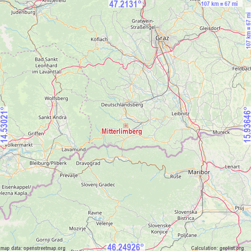 Mitterlimberg on map