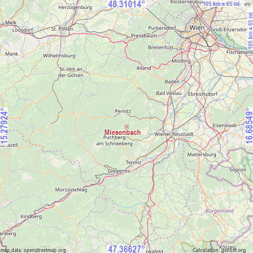 Miesenbach on map