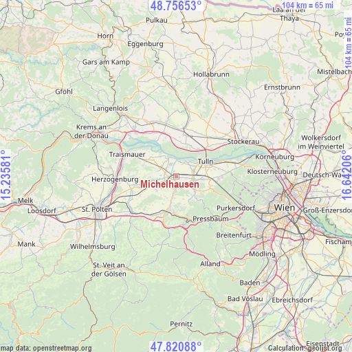 Michelhausen on map