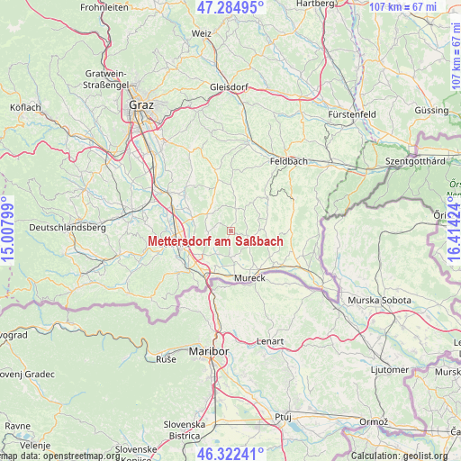 Mettersdorf am Saßbach on map