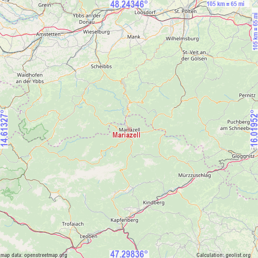 Mariazell on map