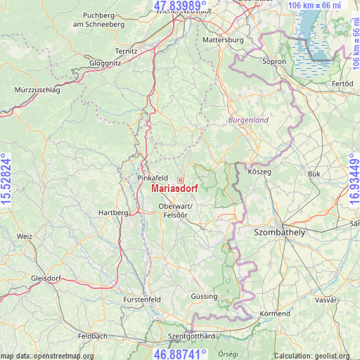 Mariasdorf on map