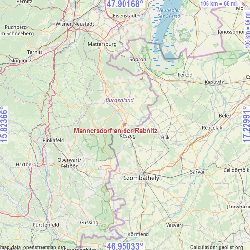 Mannersdorf an der Rabnitz on map