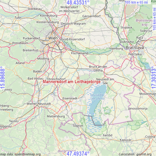 Mannersdorf am Leithagebirge on map