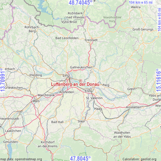 Luftenberg an der Donau on map