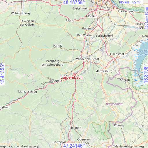 Loipersbach on map