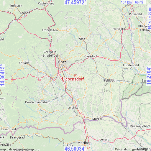 Liebensdorf on map