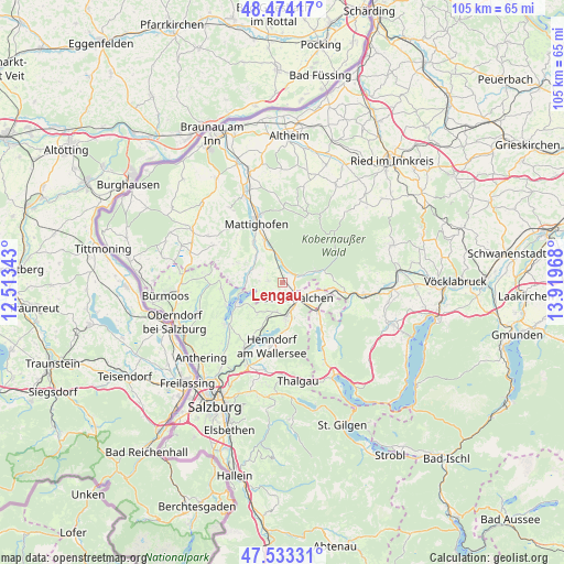 Lengau on map