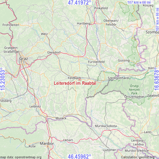 Leitersdorf im Raabtal on map