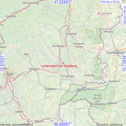 Leitersdorf bei Hartberg on map