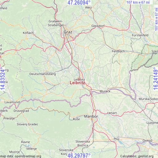 Leibnitz on map