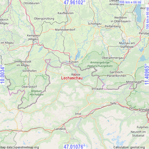 Lechaschau on map