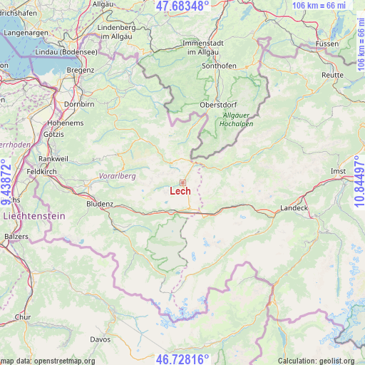 Lech on map