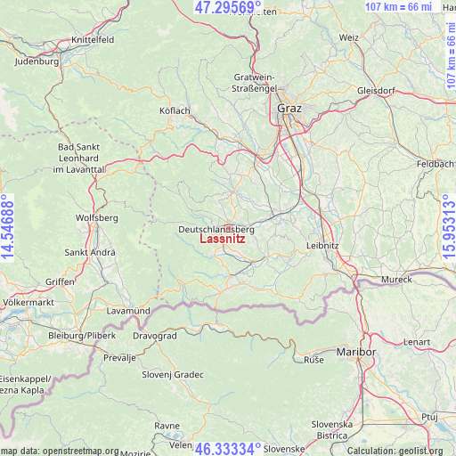 Lassnitz on map