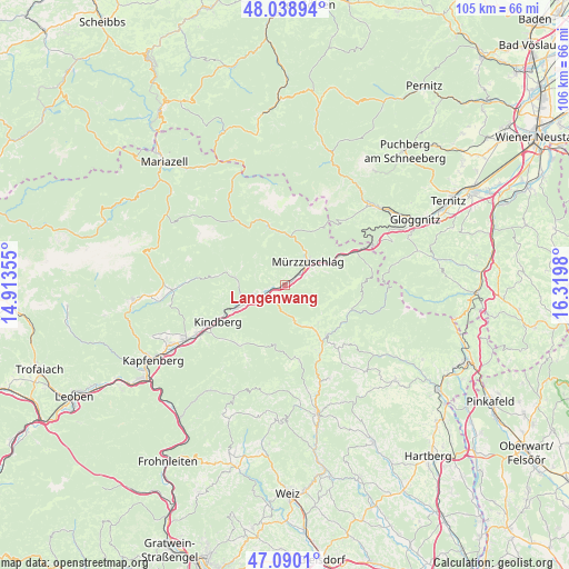 Langenwang on map