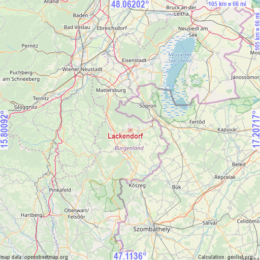 Lackendorf on map