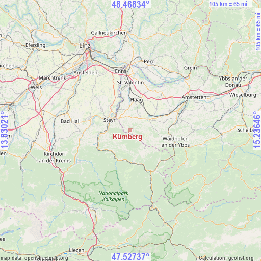 Kürnberg on map