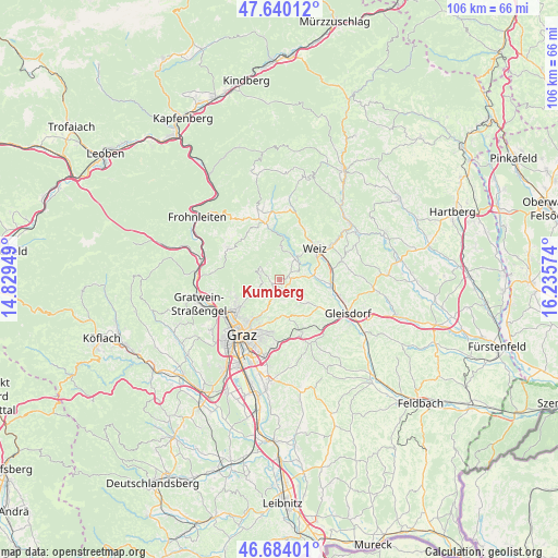 Kumberg on map