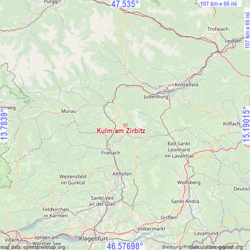 Kulm am Zirbitz on map