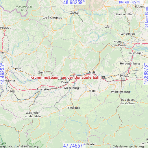 Krummnußbaum an der Donauuferbahn on map