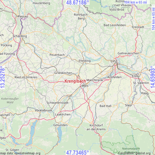 Krenglbach on map