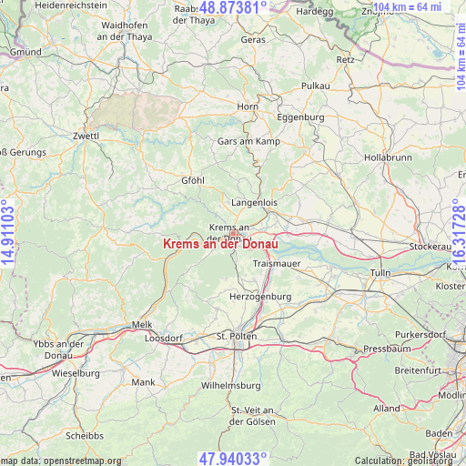Krems an der Donau on map