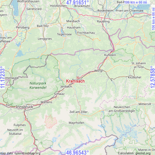 Kramsach on map