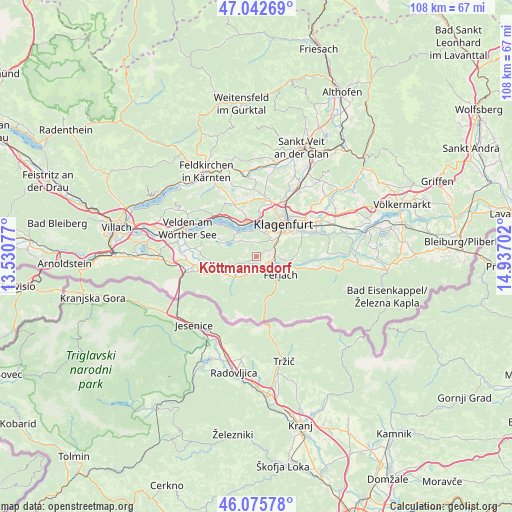 Köttmannsdorf on map