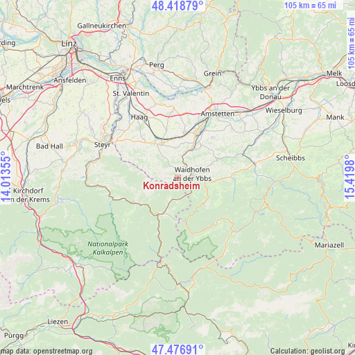 Konradsheim on map