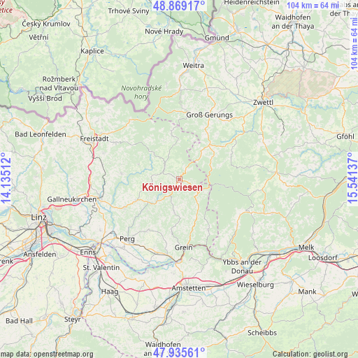Königswiesen on map