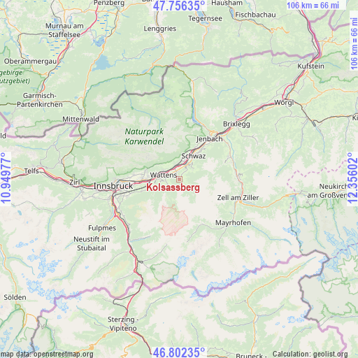 Kolsassberg on map