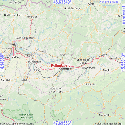 Kollmitzberg on map